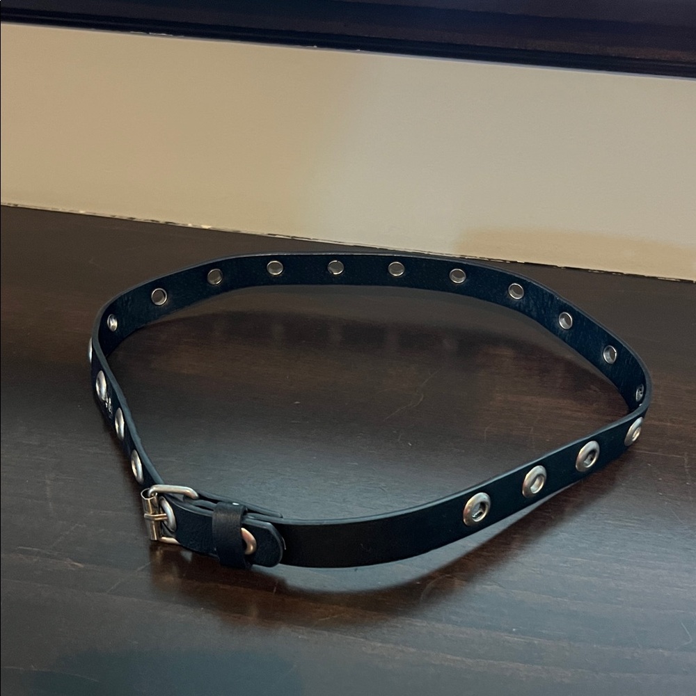 Target Black Women's Belt with Silver Grommets